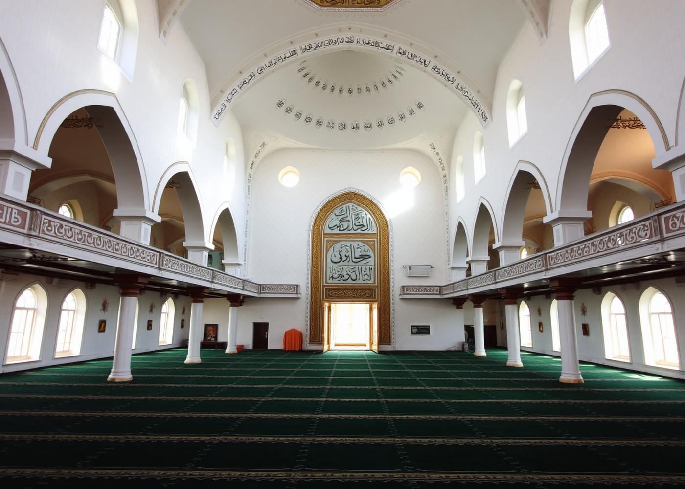 Interior of a mosque prayer hall